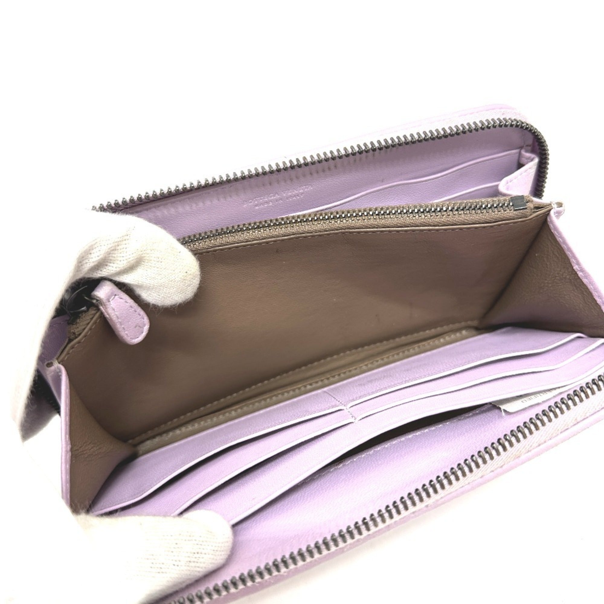 Bottega Veneta Purple Leather Long Wallet (Bi-Fold)