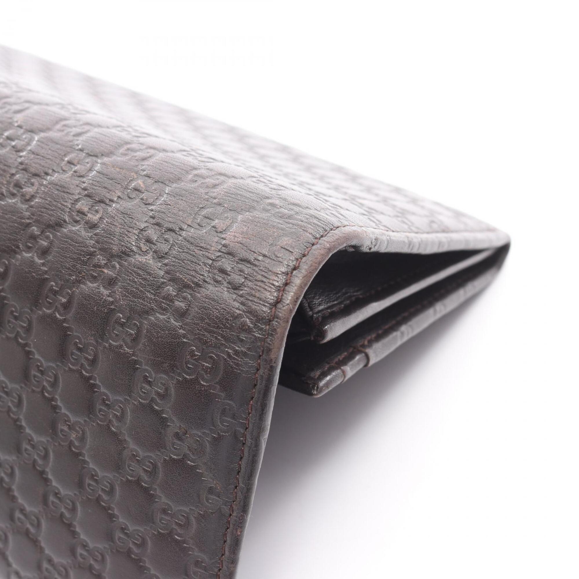 Gucci Brown Leather Long Wallet (Bi-Fold) (Pre-Owned)