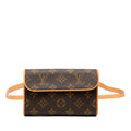 Louis Vuitton Brown Pvc Leather Pochette Sling Bag