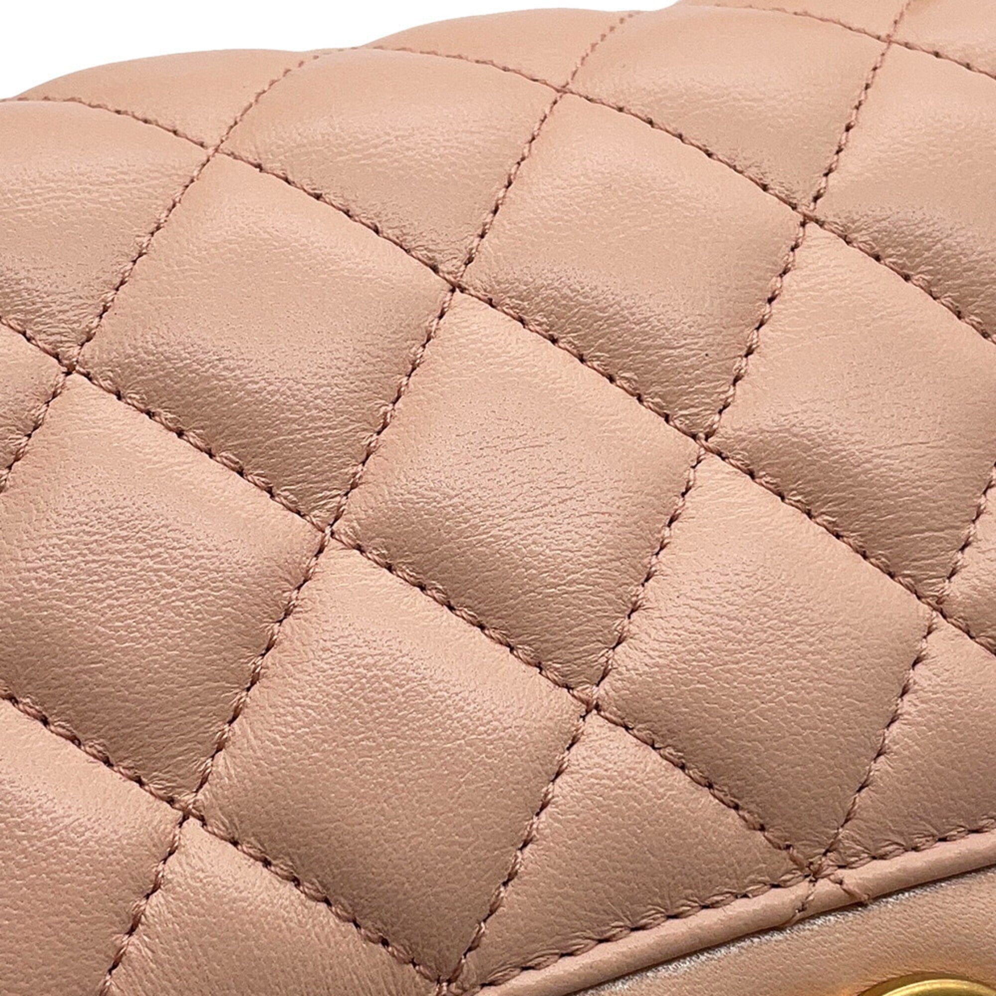 Chanel Light Pink Leather Handbag Shoulder Bag