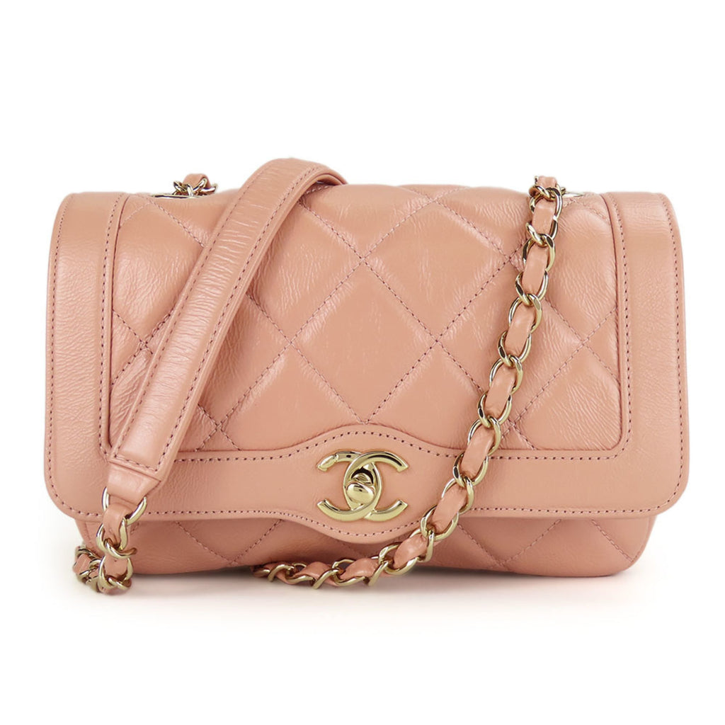 Chanel Beige Peach Leather Shoulder Bag