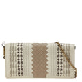 Bottega Veneta Intrecciato Beige Brown Leather Chain/Shoulder Wallet