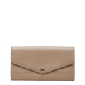 Louis Vuitton Beige Leather Long Wallet (Tri-Fold)