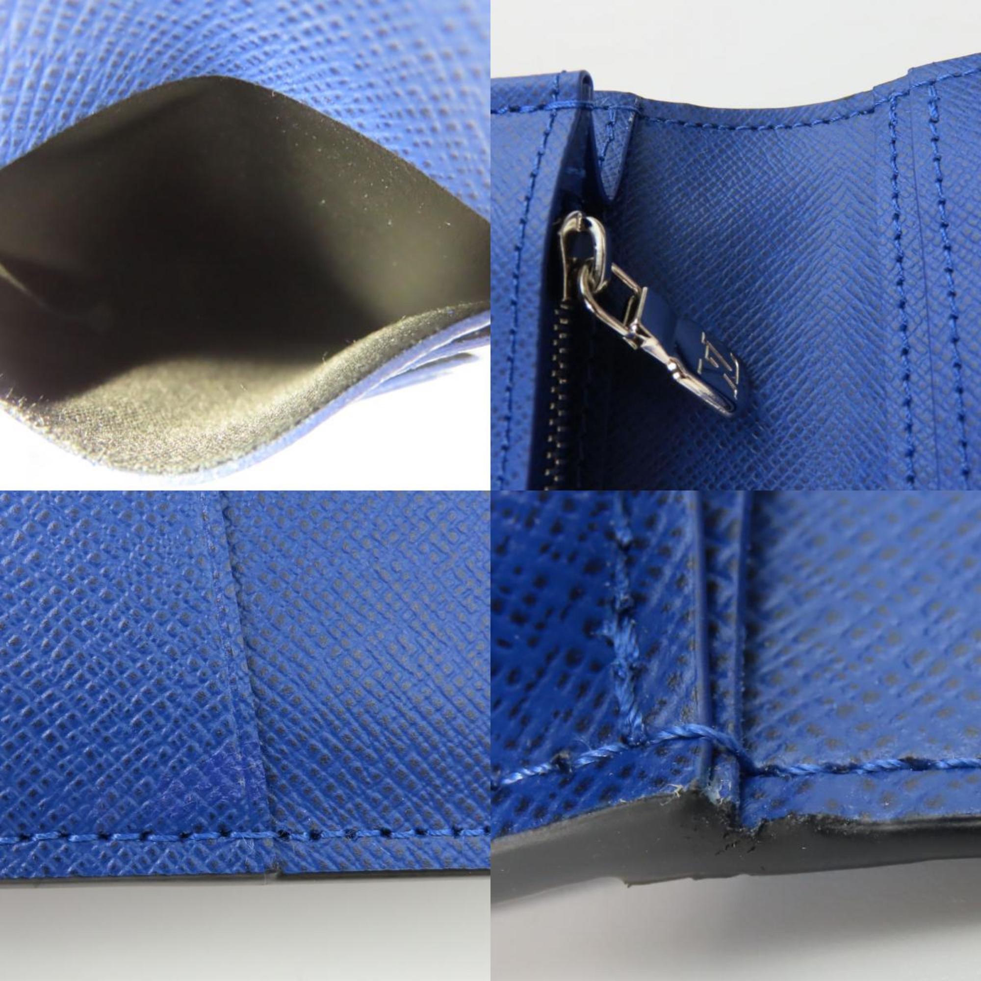 Louis Vuitton Blue Cobalt Taiga Leather Monogram Long Wallet