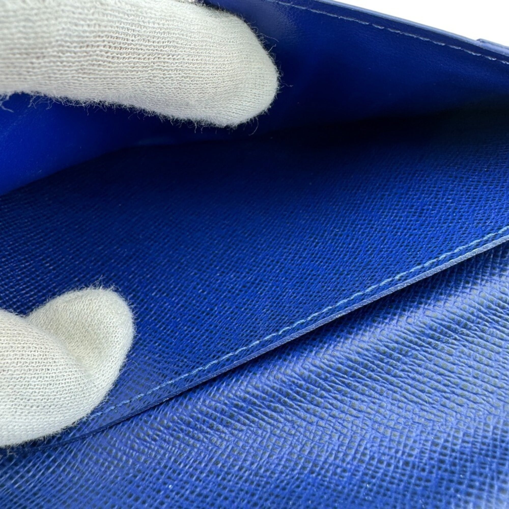 Louis Vuitton Blue Taigarama Leather Long Wallet