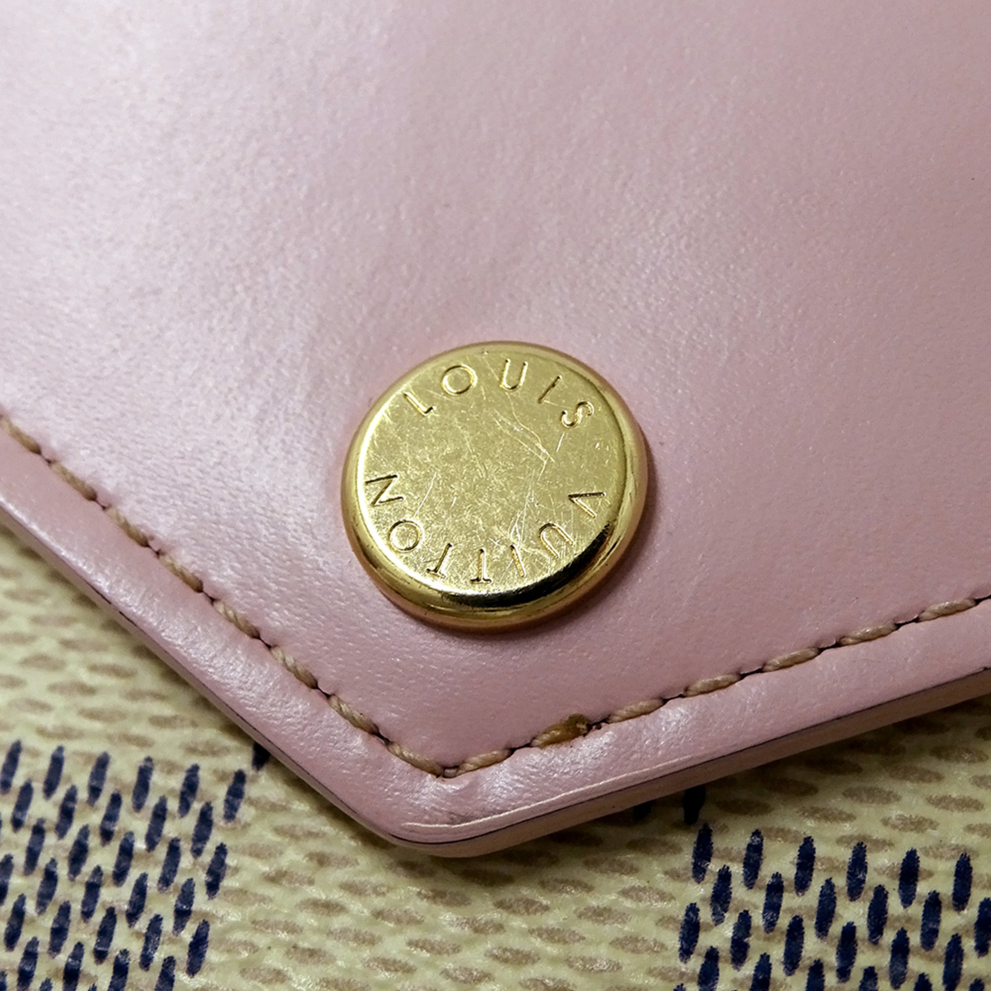 Louis Vuitton Ivory Rose Ballerine Damier Azur Wallet (Tri-Fold)