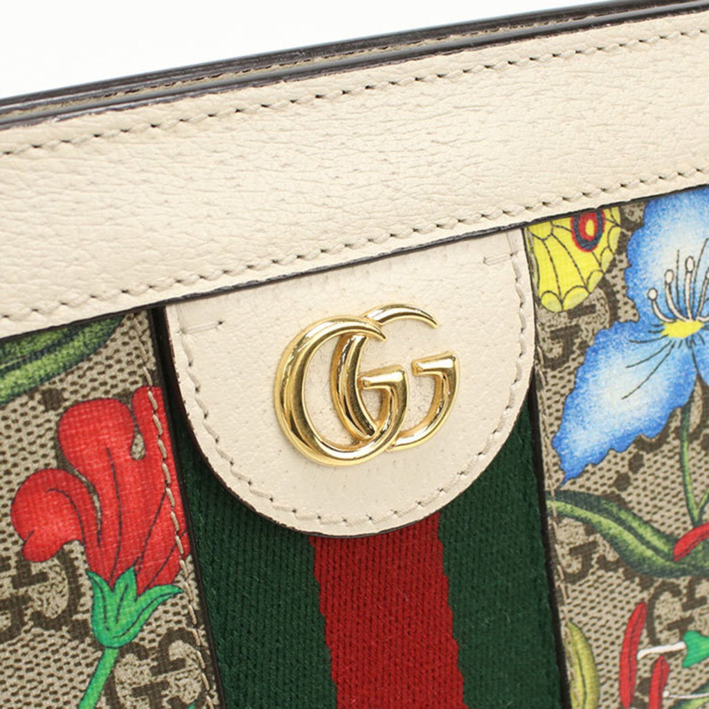 Gucci Beige Gg Supreme Leather Shoulder Bag (Pre-Owned)