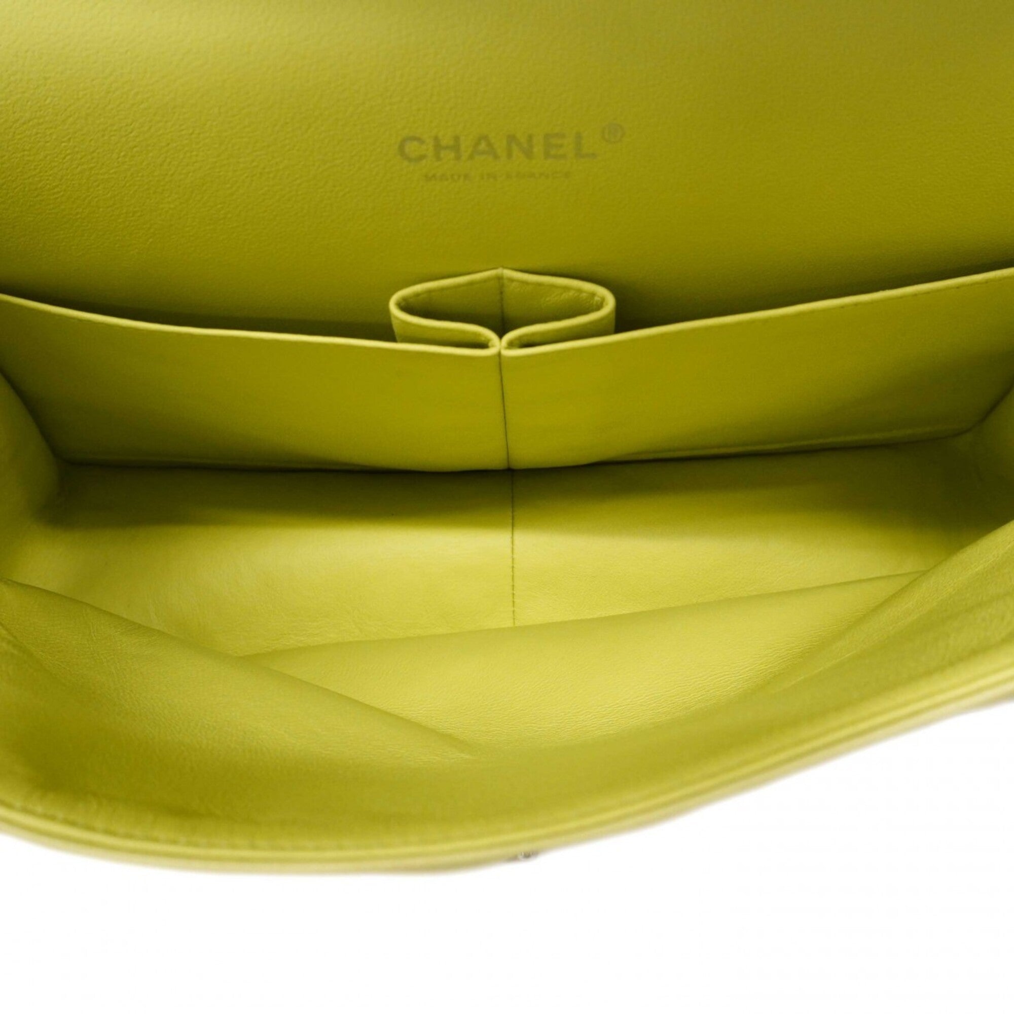 Chanel Lime Yellow Leather Shoulder Bag