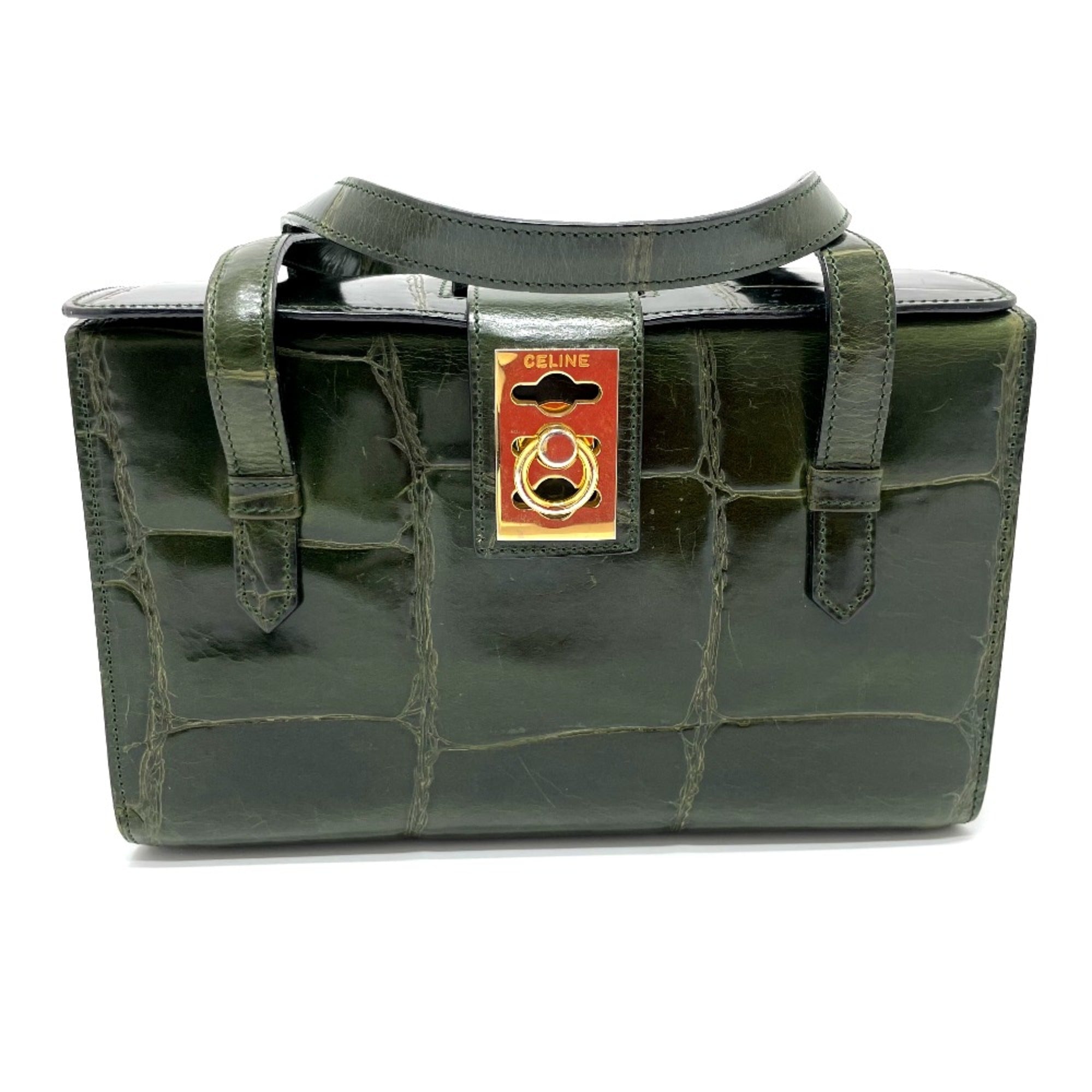 Celine Green Leather Handbag