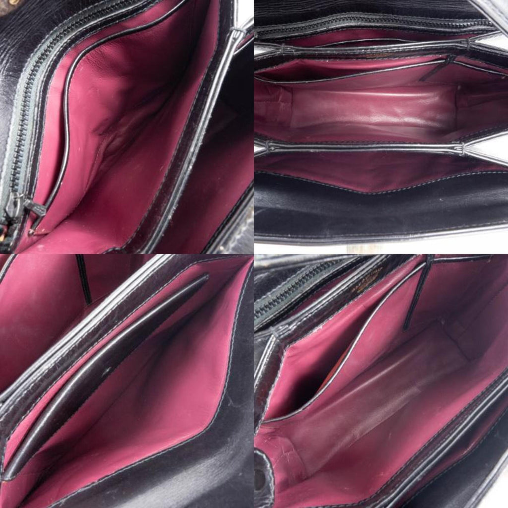 Gucci Black Leather Handbag Shoulder Bag (Pre-Owned)