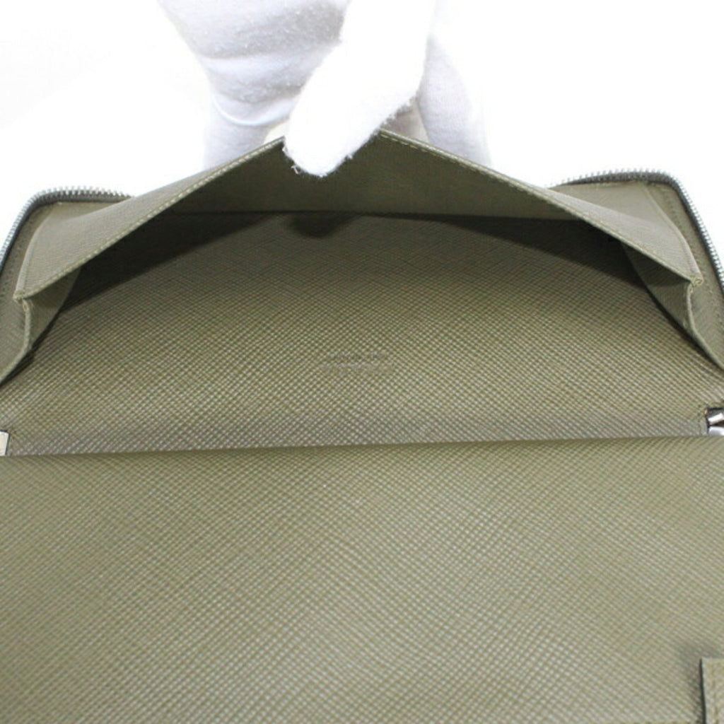Prada Khaki Saffiano Long Wallet (Bi-Fold)