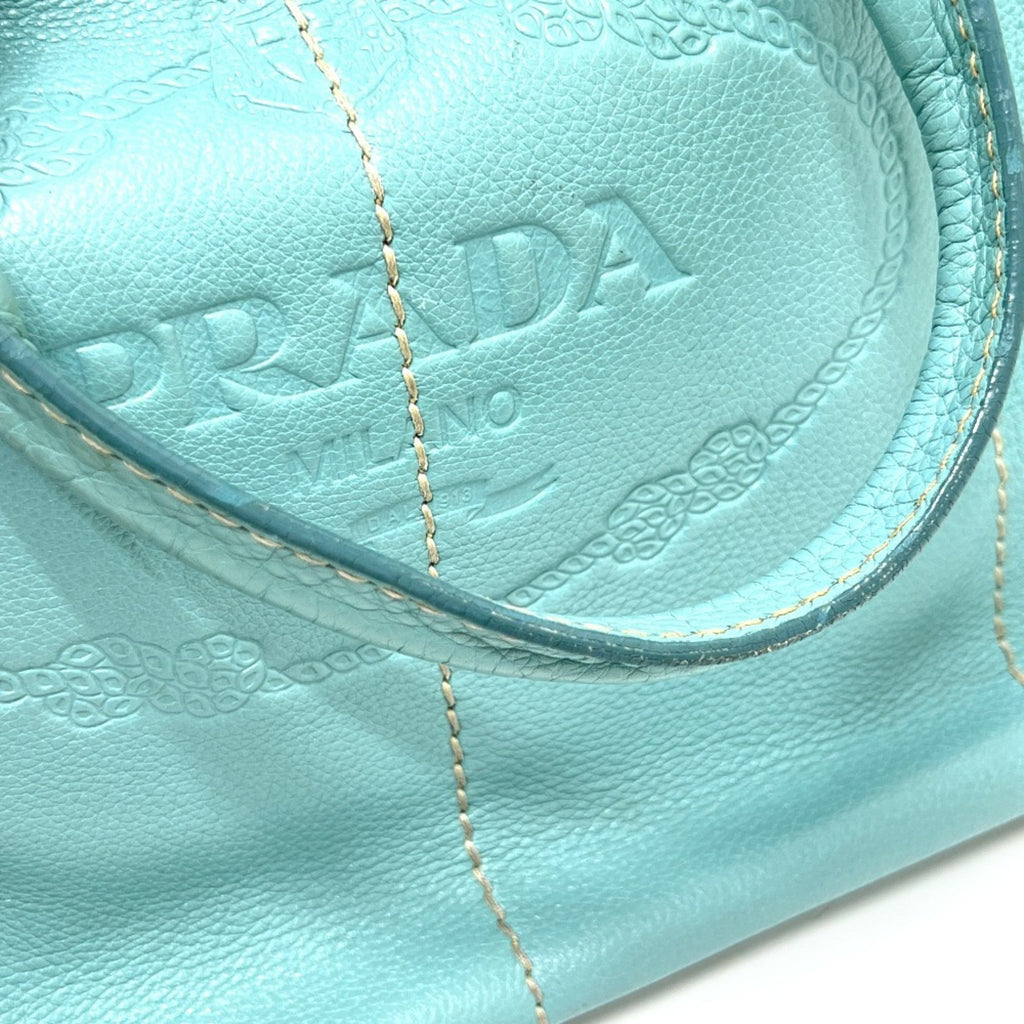 Prada Blue Canapa Handbag Tote Bag