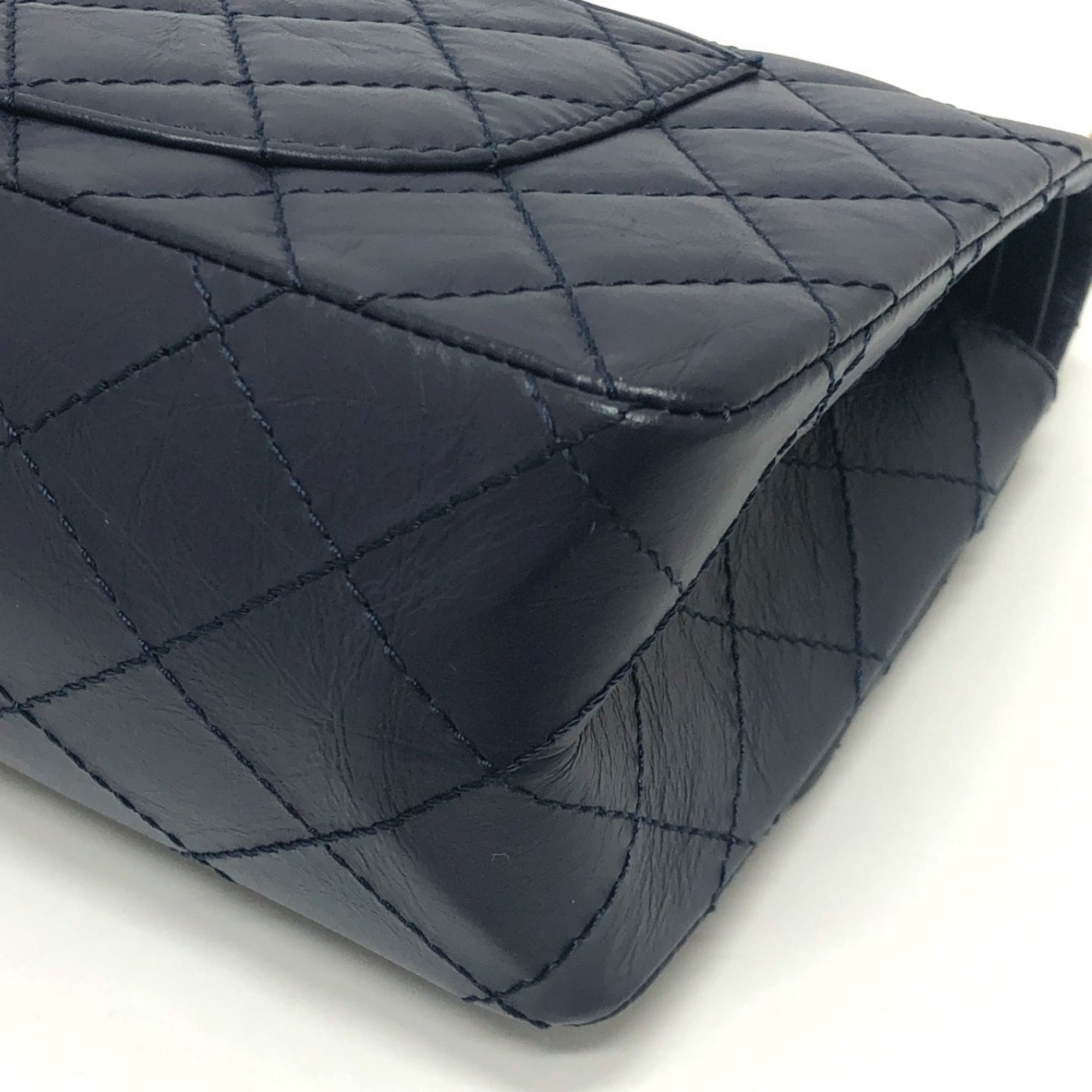 Chanel Navy Leather Shoulder Bag