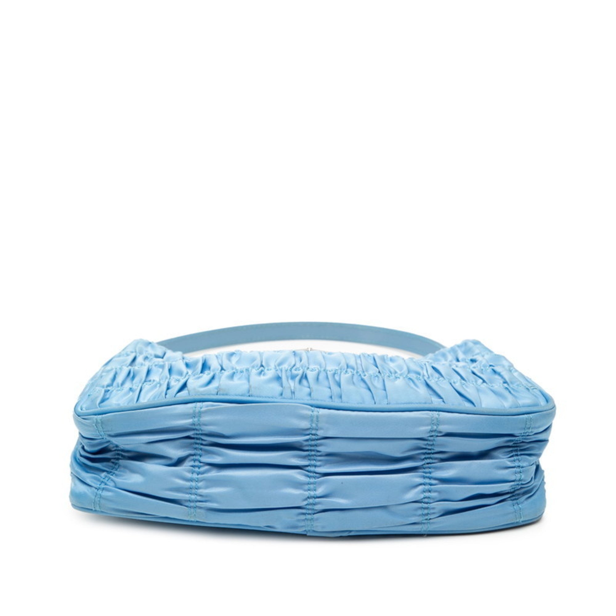 Prada Light Blue Nylon Leather Handbag Shoulder Bag