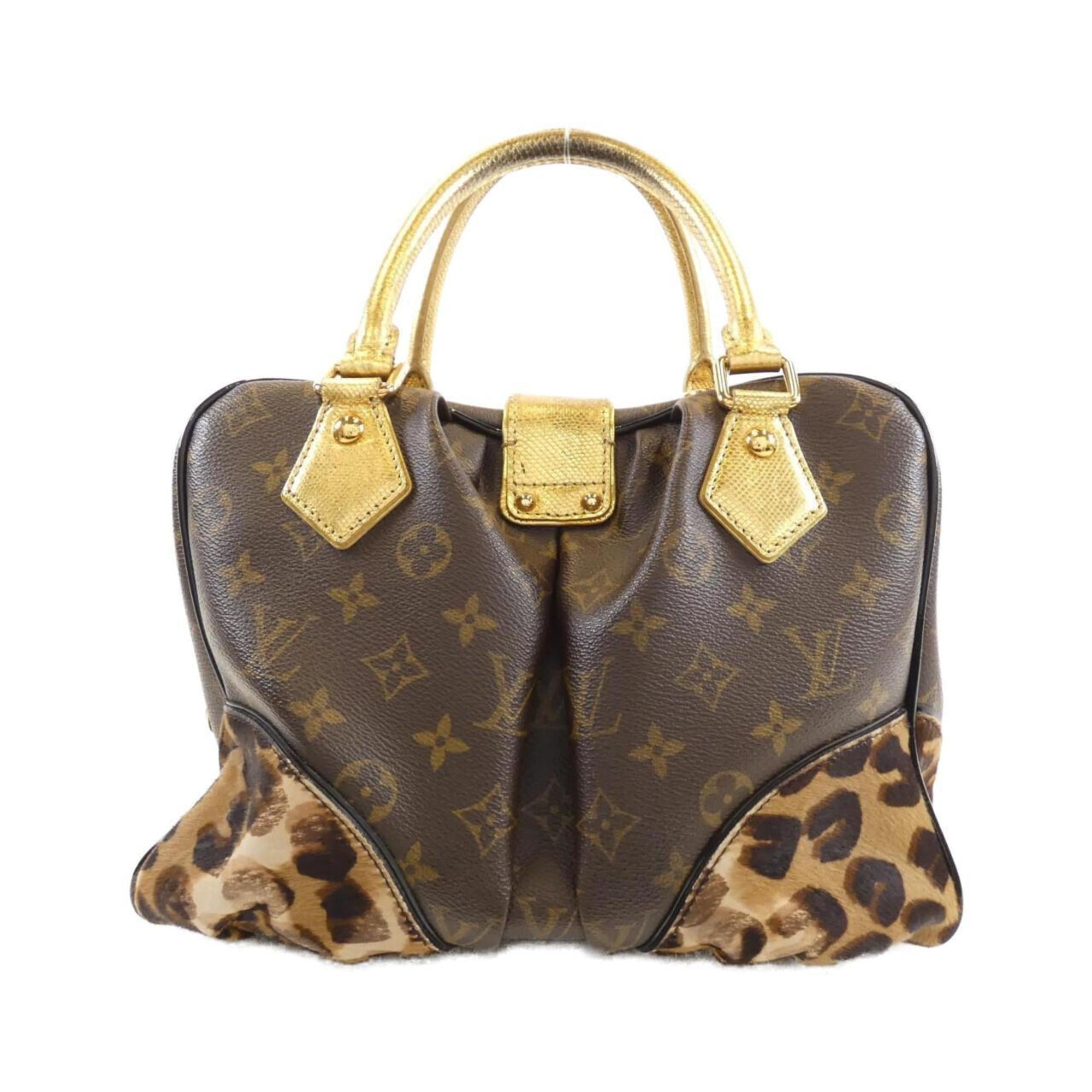 Louis Vuitton Marron Coated Canvas Leather Handbag