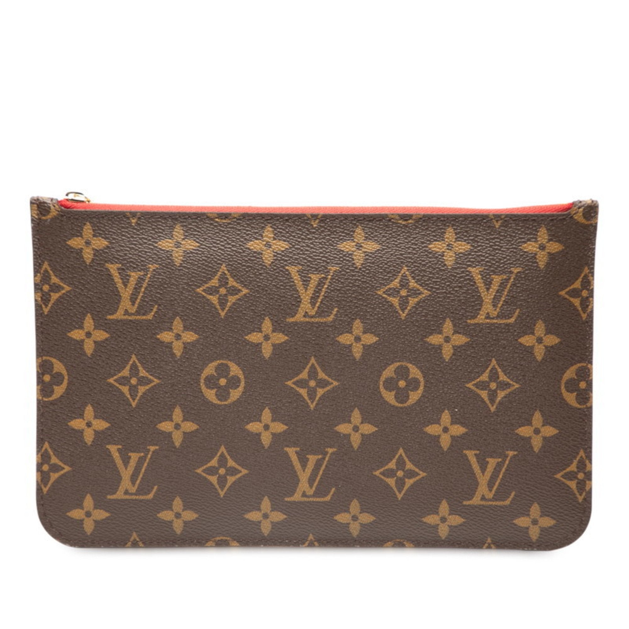 Louis Vuitton Brown Red Color Pvc Pouch