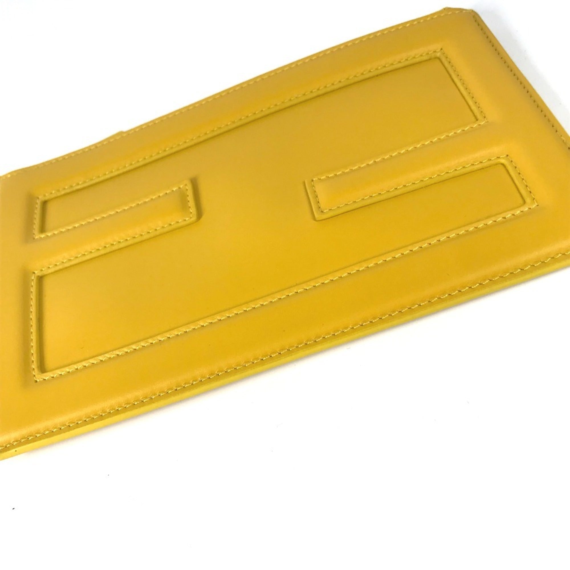 Fendi Yellow Leather Clutch Bag Pouch