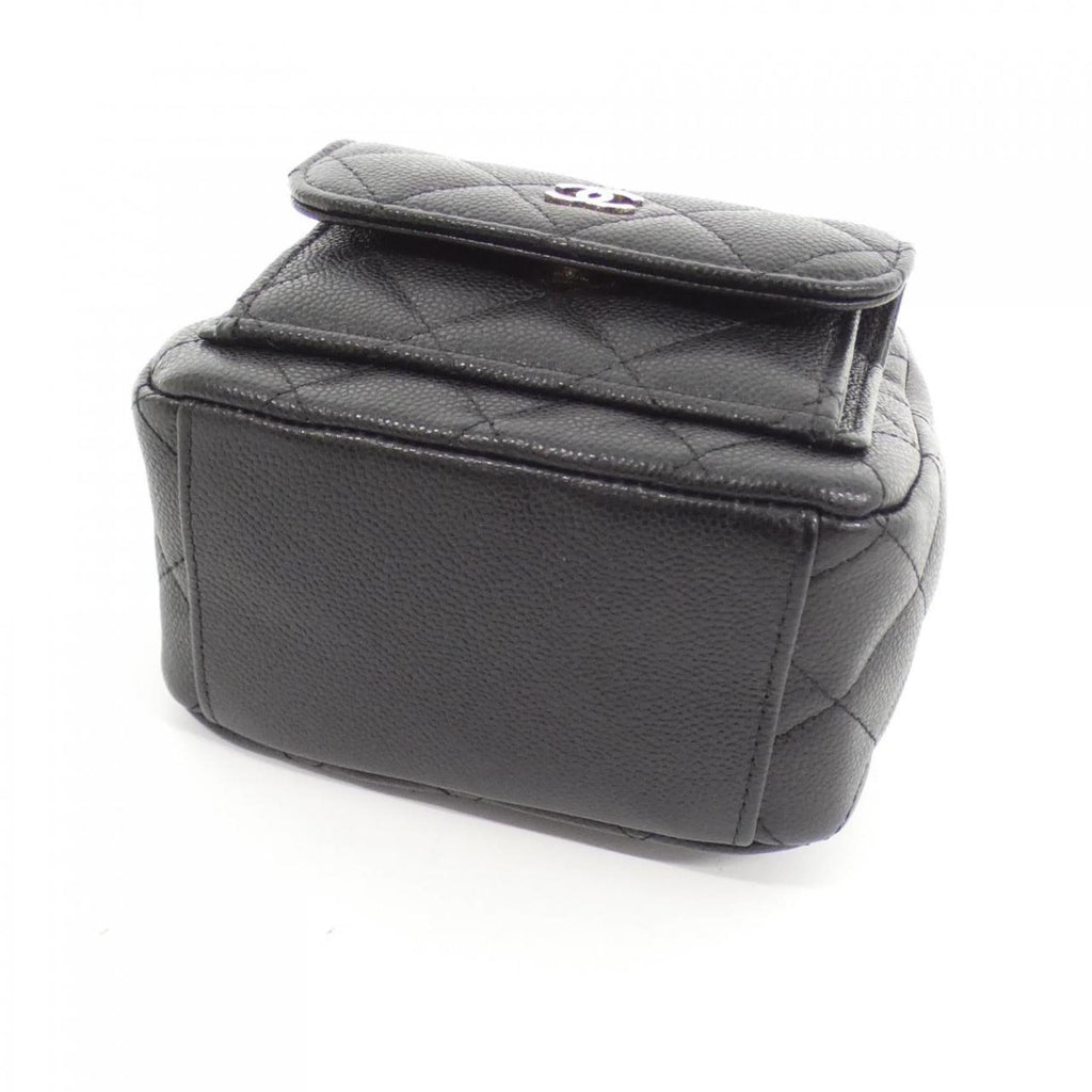Chanel Black Grained Calfskin Backpack