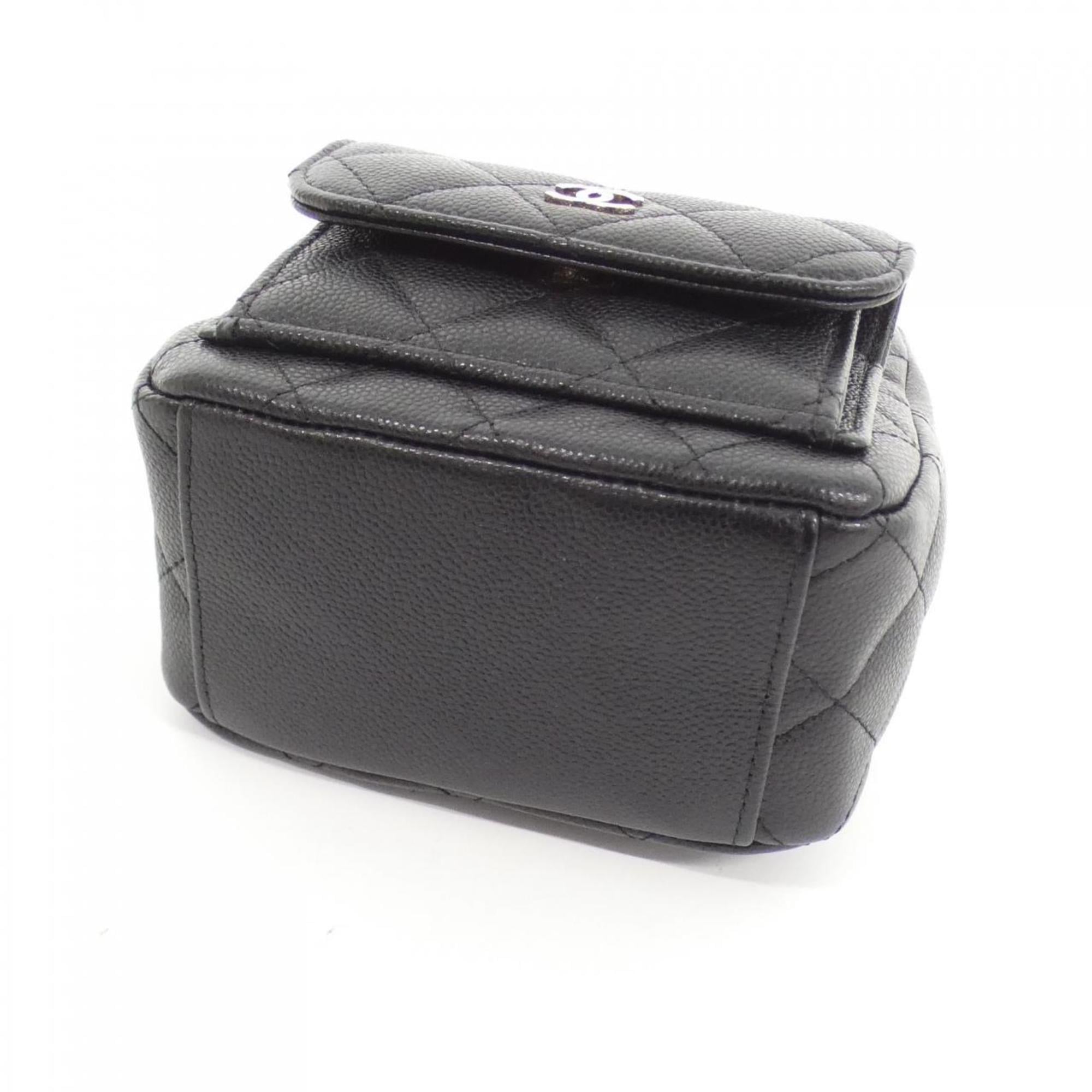Chanel Black Grained Calfskin Backpack