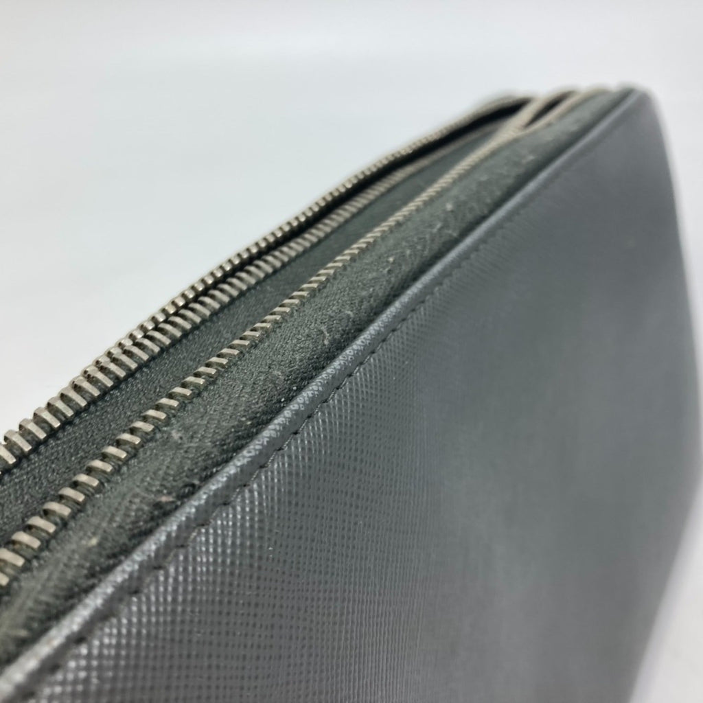 Prada Gray Saffiano Long Wallet (Bi-Fold)