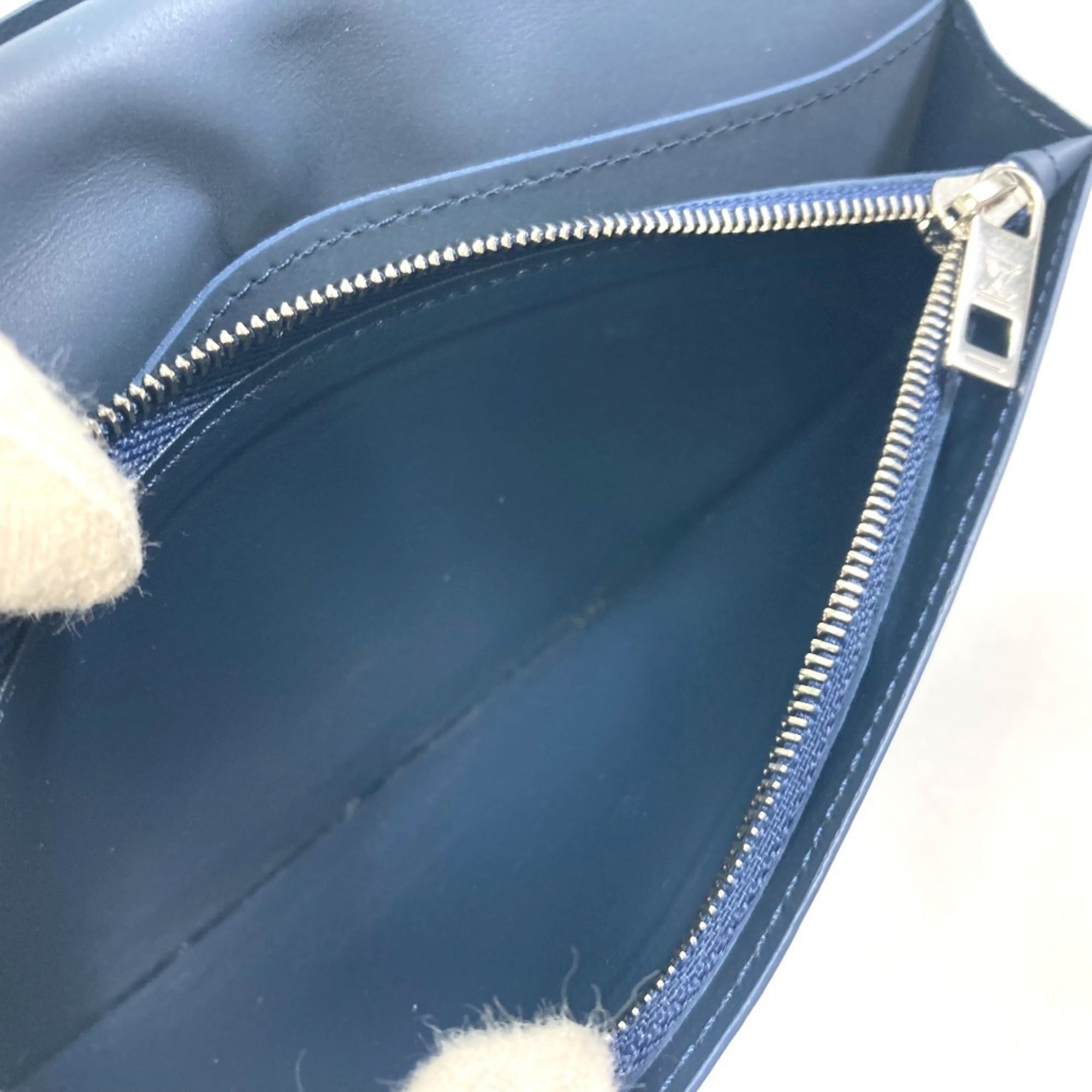Louis Vuitton Navy Leather Long Wallet
