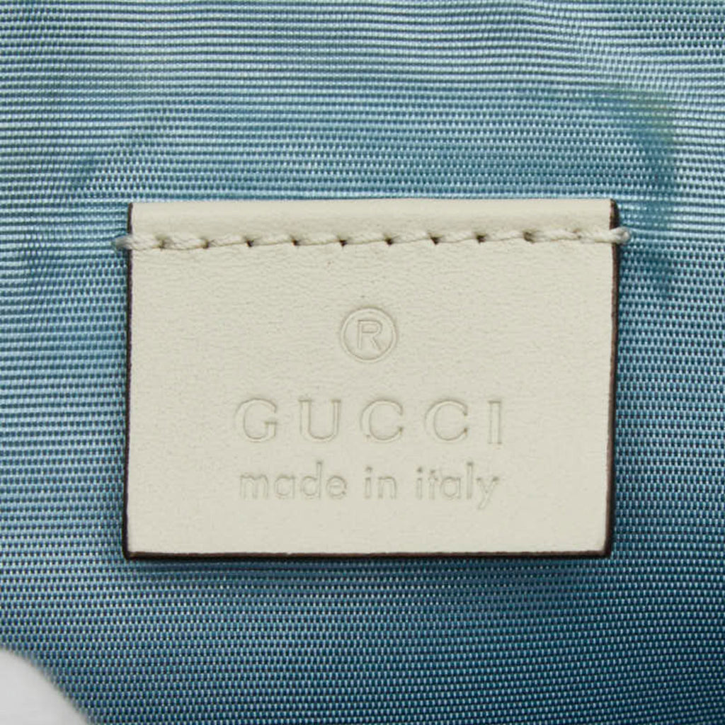 Gucci Gold White Leather Shoulder Bag (Pre-Owned)