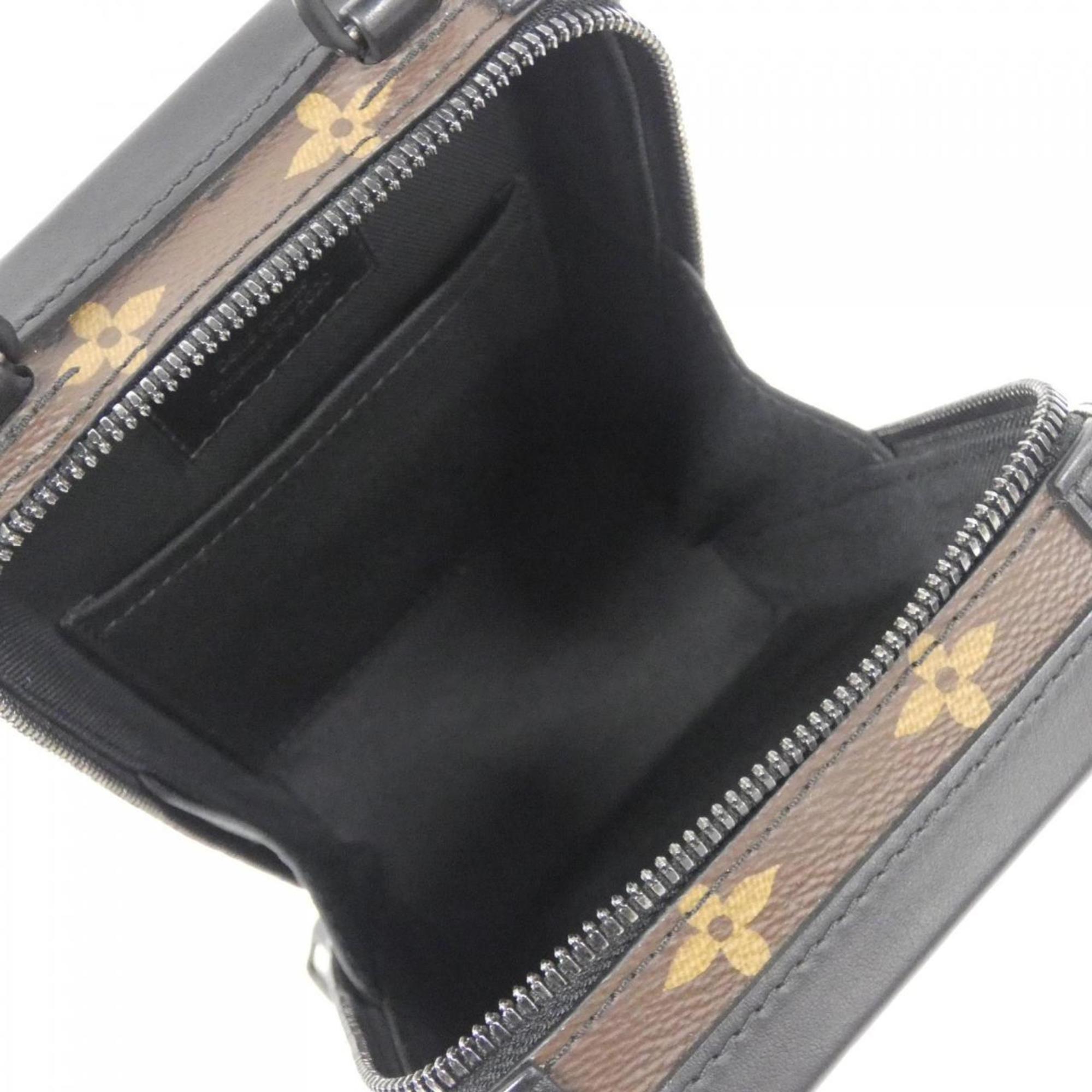 Louis Vuitton Black Brown Marron Coated Canvas Shoulder Bag