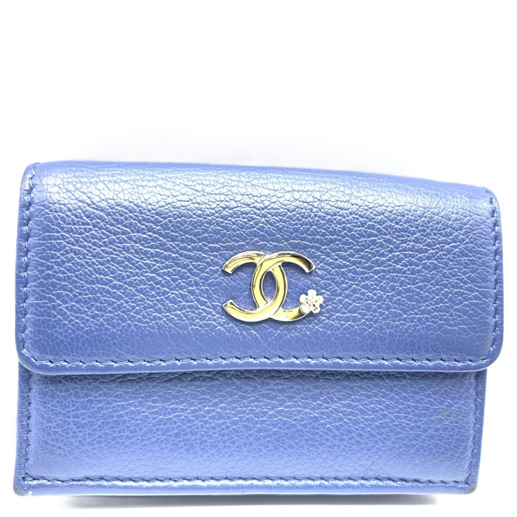 Chanel Navy Leather Wallet (Tri-Fold)