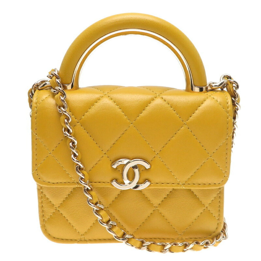 Chanel Yellow Leather Shoulder Bag