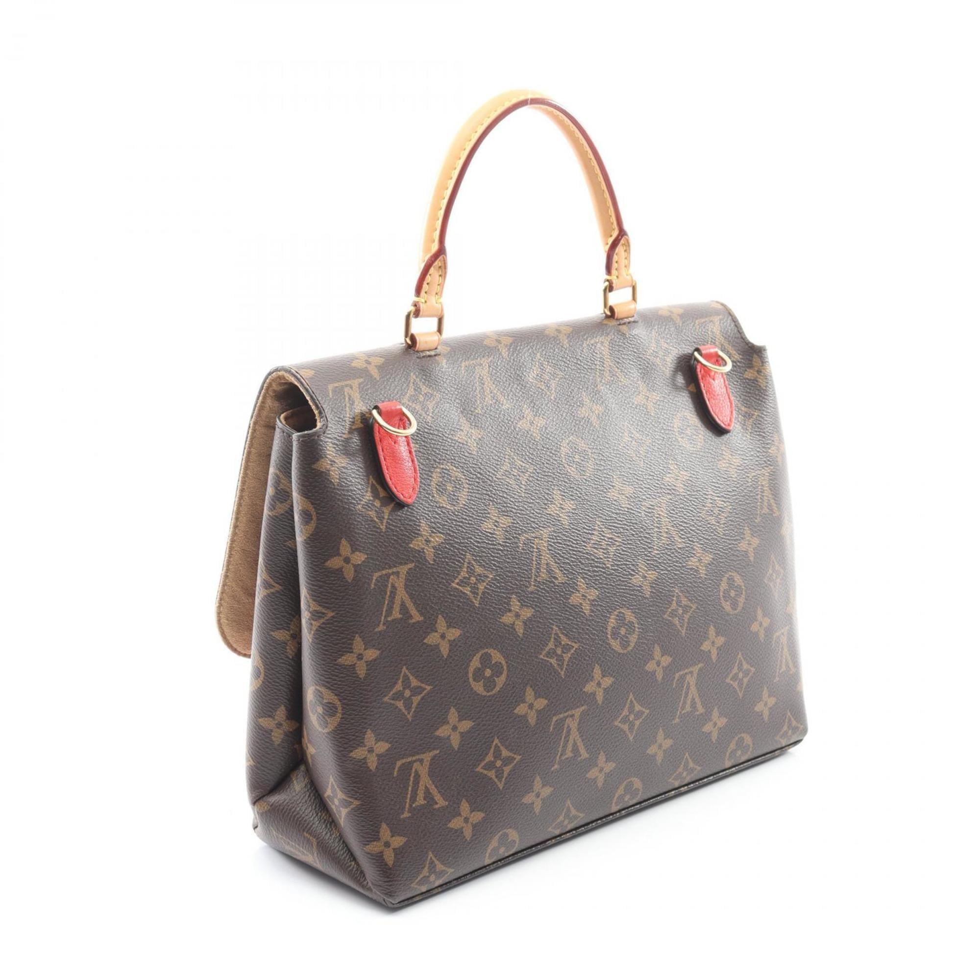 Louis Vuitton Brown Coquelicots Monogram Red Color Monogram Leather Handbag