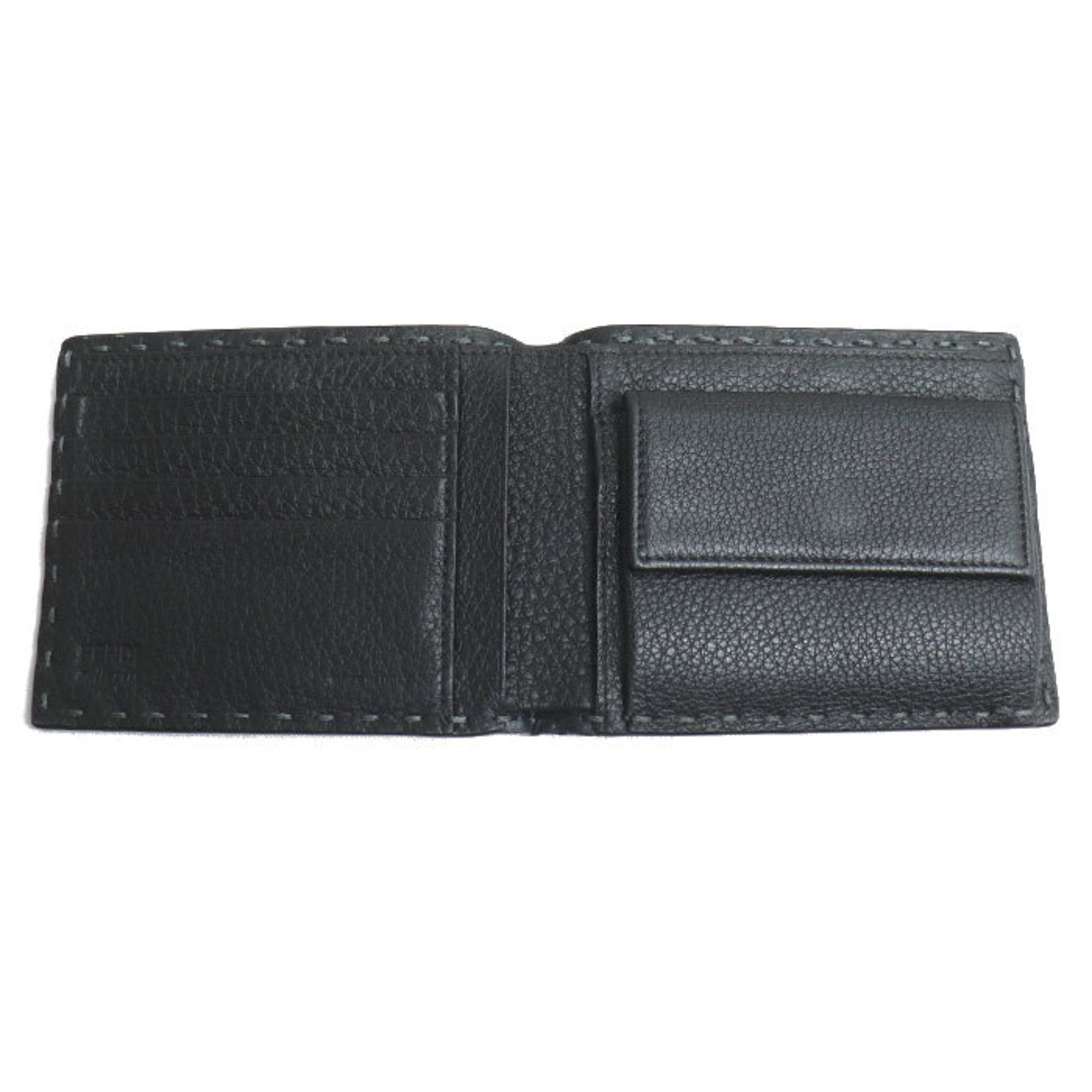 Fendi Gray Leather Wallet (Bi-Fold)