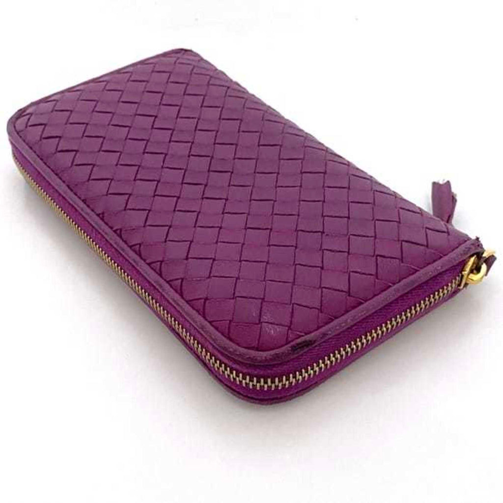 Bottega Veneta Purple Leather Long Wallet (Bi-Fold)