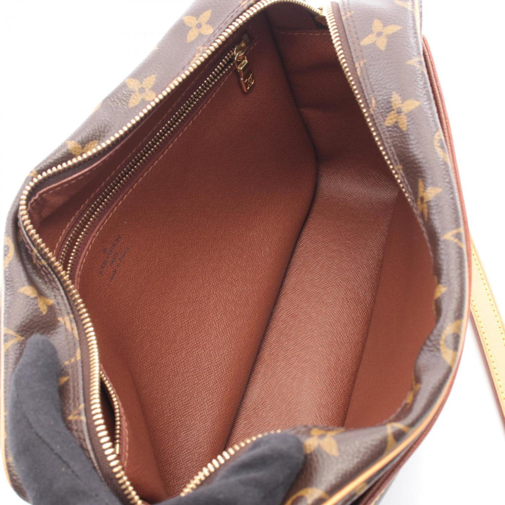 Louis Vuitton Brown Coated Canvas Leather Handbag Shoulder Bag