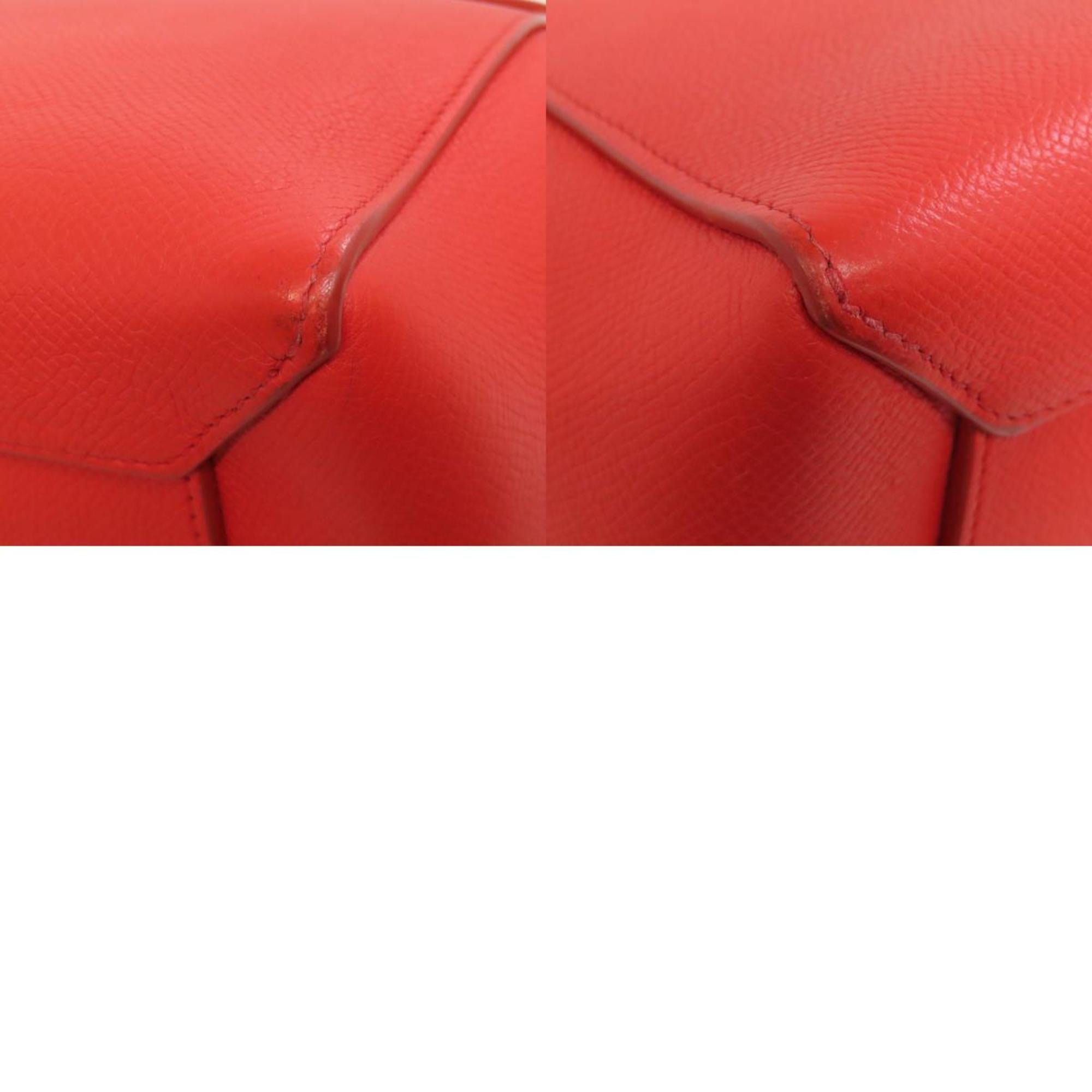 Celine Red Color Leather Handbag