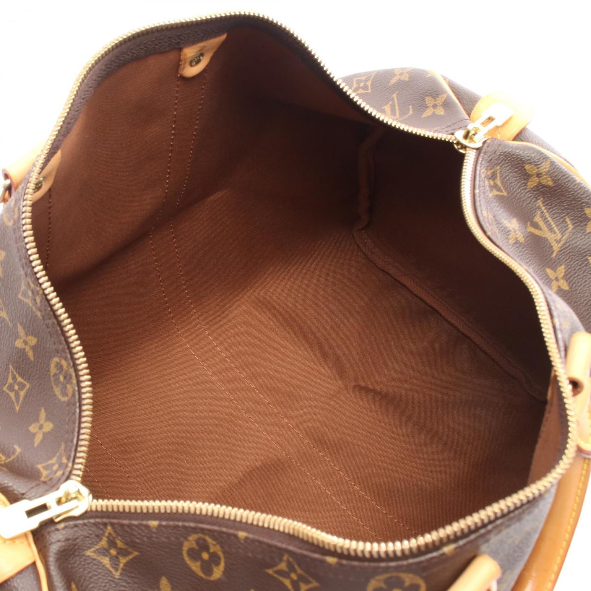 Louis Vuitton Brown Coated Canvas Leather Boston Bag