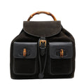 Gucci Black Suede Leather Backpack (Pre-Owned)