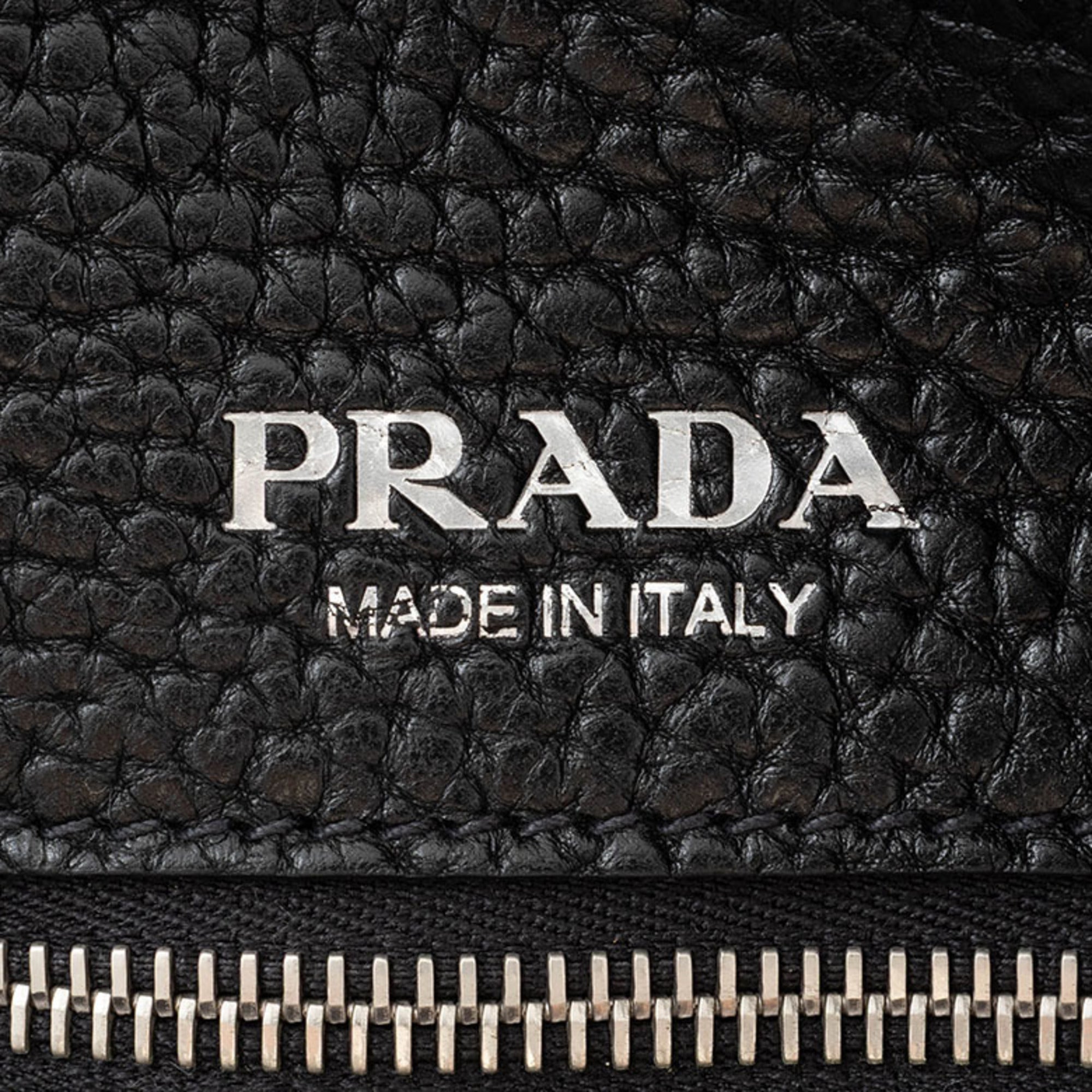 Prada Black Leather Shoulder Bag Tote Bag