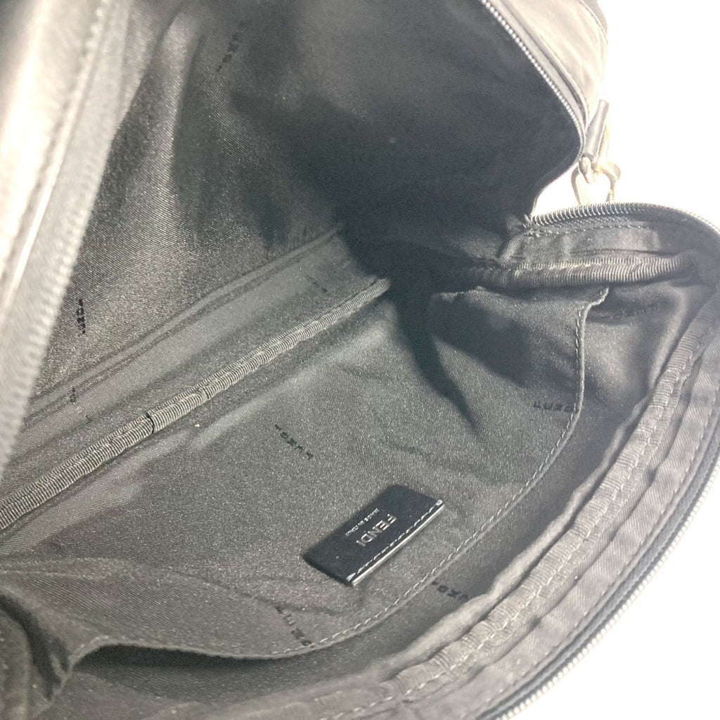 Fendi Black Nylon Leather Handbag Pochette Shoulder Bag