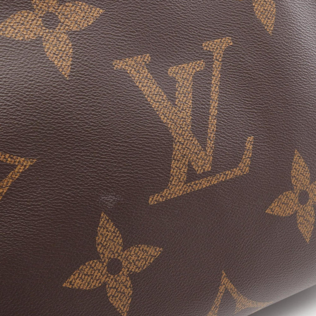 Louis Vuitton Beige Brown Coated Canvas Monogram Leather Handbag Tote Bag