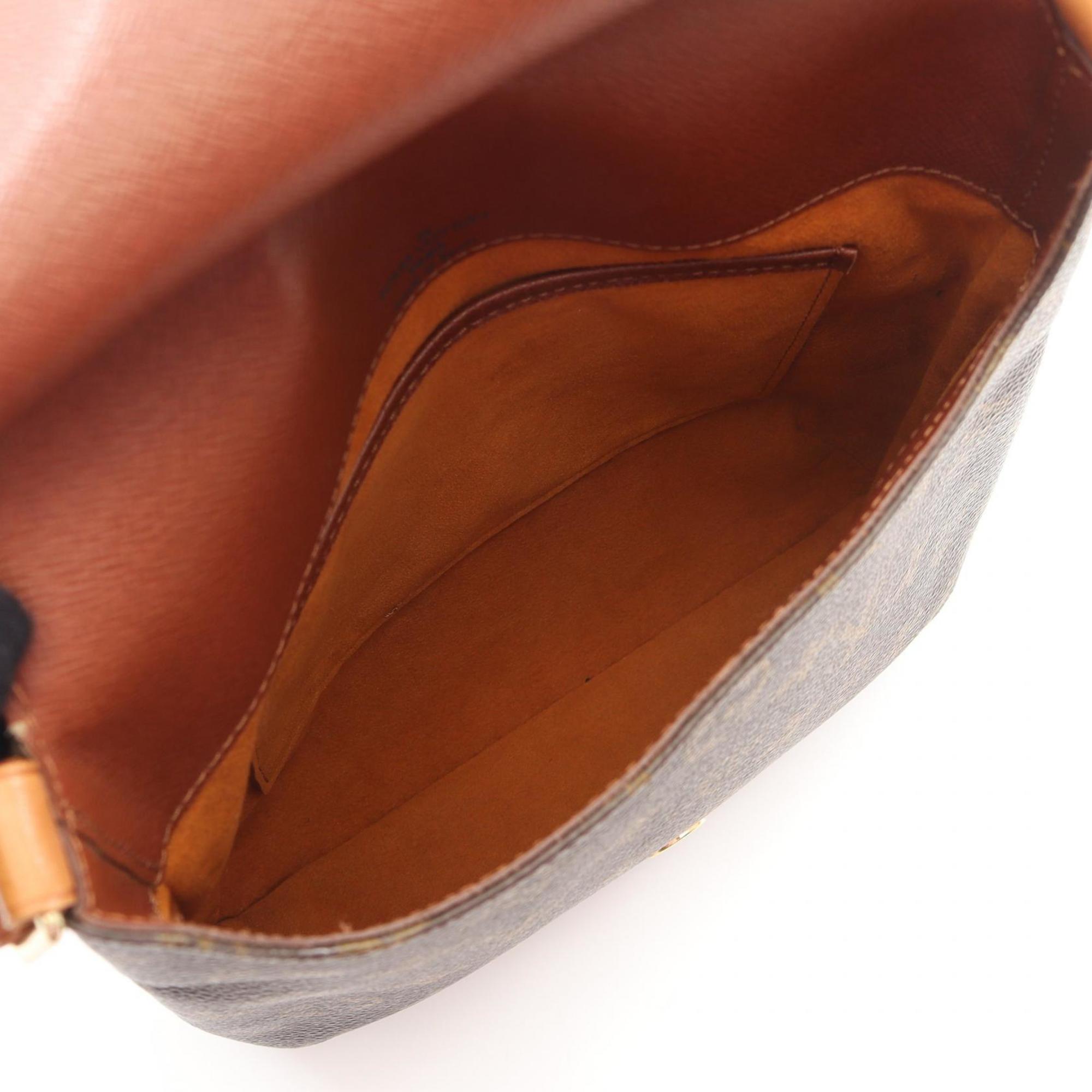 Louis Vuitton Brown Coated Canvas Leather Shoulder Bag