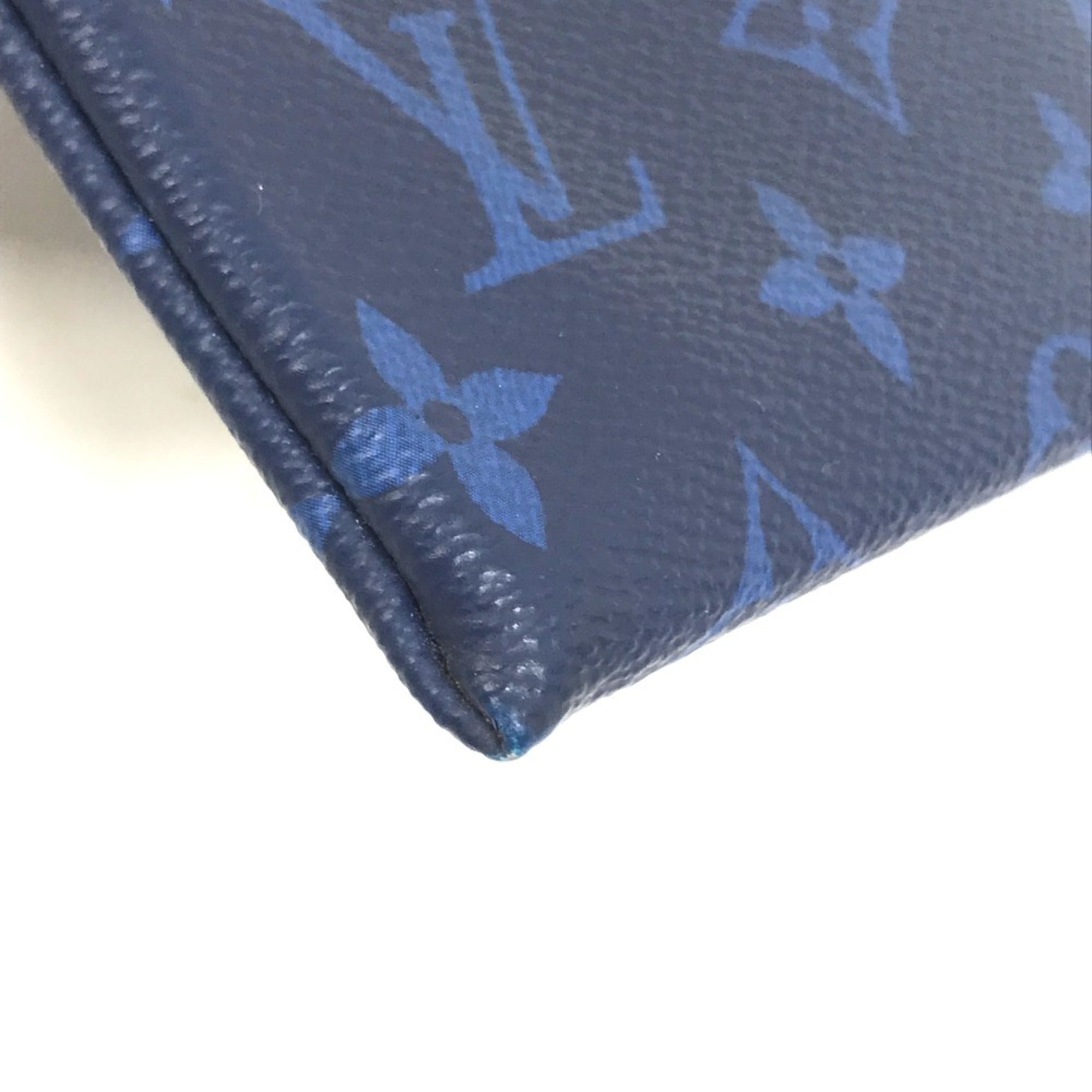 Louis Vuitton Blue Taigarama Clutch Bag Pochette Pouch