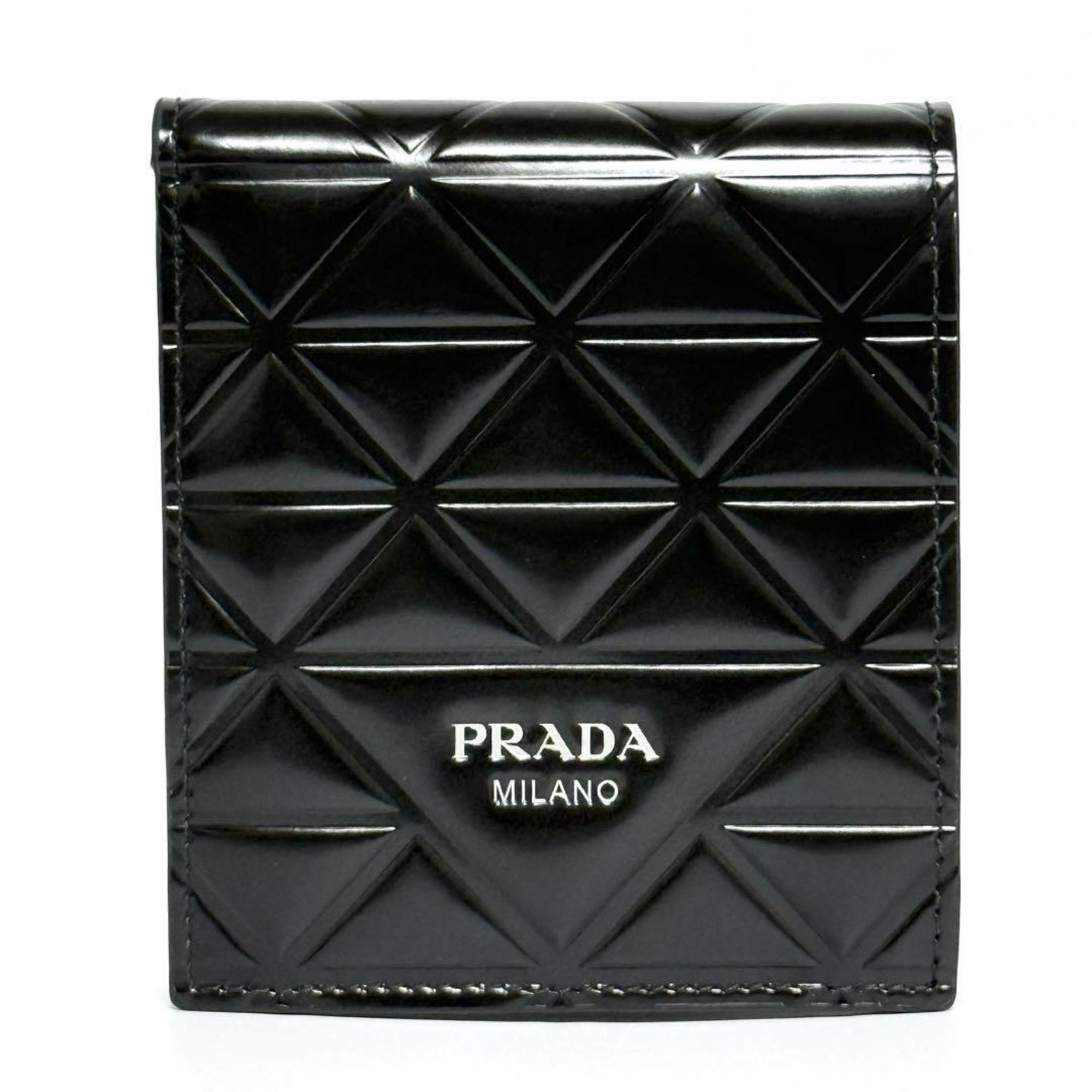 Prada Black Leather Wallet (Bi-Fold)