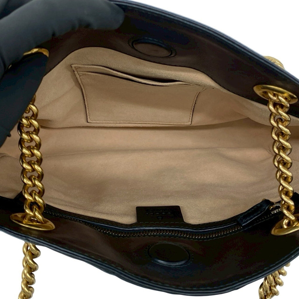 Gucci Black Leather Shoulder Bag Tote Bag (Pre-Owned)