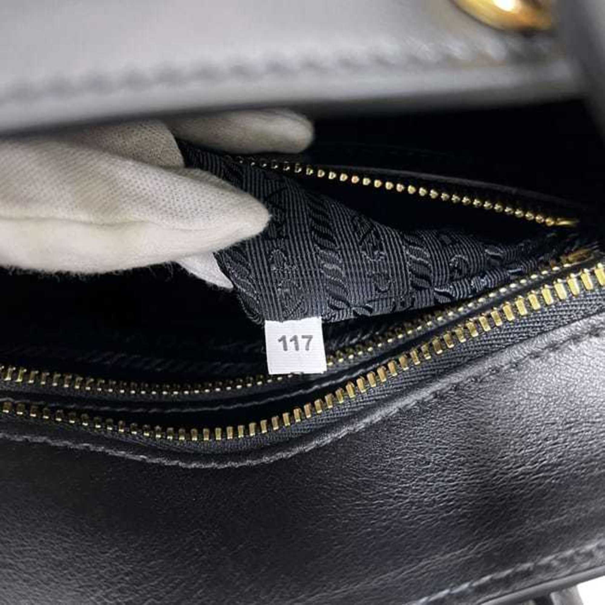 Prada Black Nero Leather Handbag Shoulder Bag