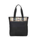 Burberry Beige Black Nylon Canvas Shoulder Bag Tote Bag