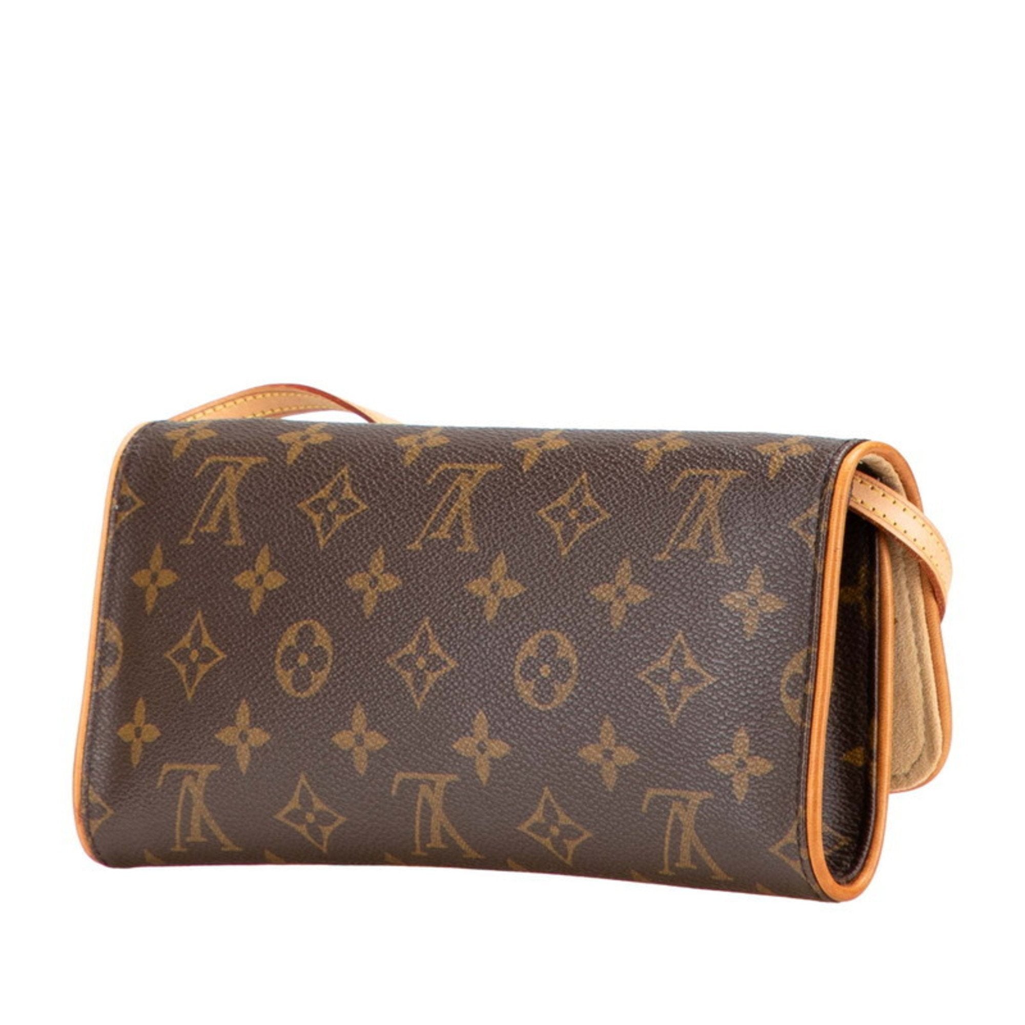 Louis Vuitton Brown Pvc Leather Pochette Shoulder Bag