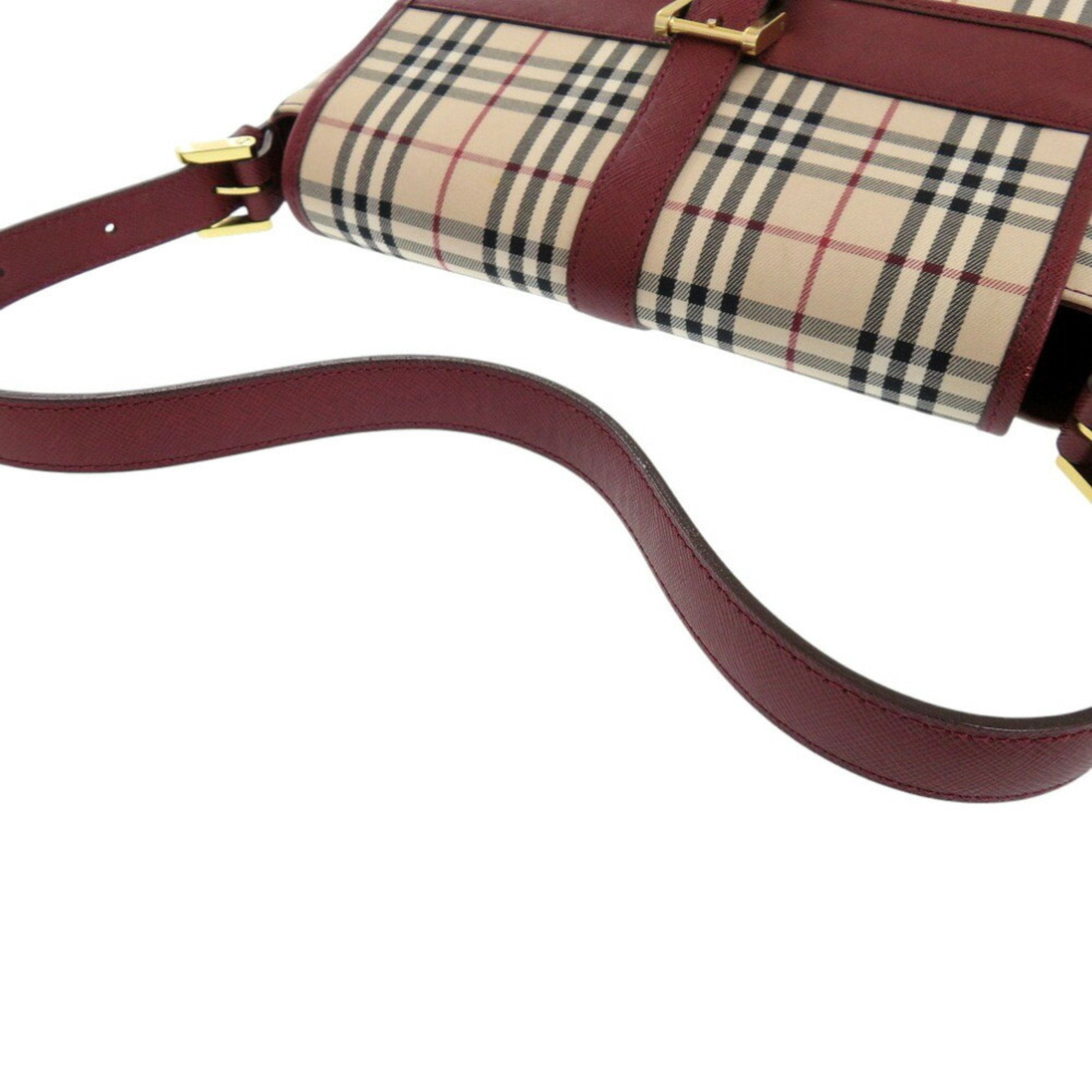 Burberry Beige Canvas Leather Handbag Shoulder Bag