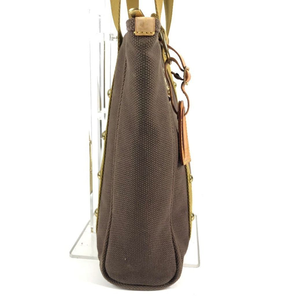 Louis Vuitton Brown Canvas Leather Shoulder Bag Tote Bag