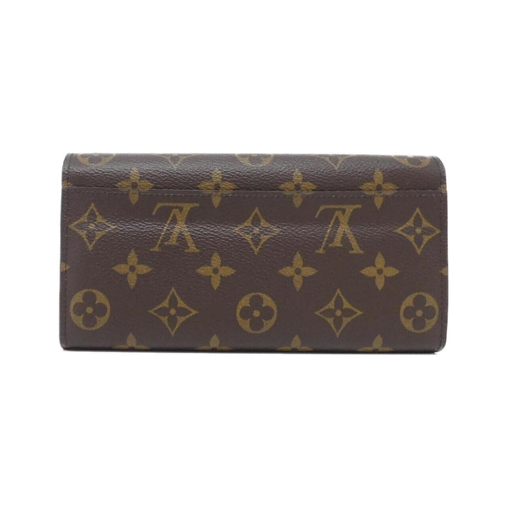 Louis Vuitton Monogram Fuchsia Marron Coated Canvas Long Wallet