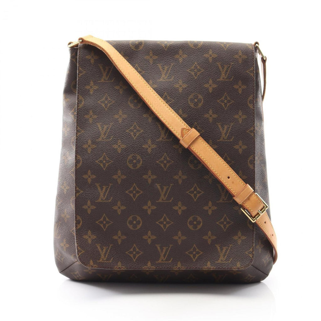 Louis Vuitton Brown Coated Canvas Leather Shoulder Bag